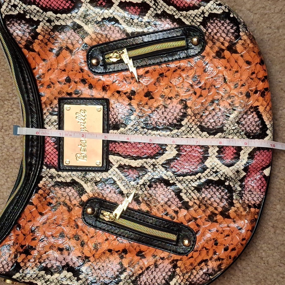 Betsey Johnson Betseyville Snakeskin Print Purse - Picture 6 of 7